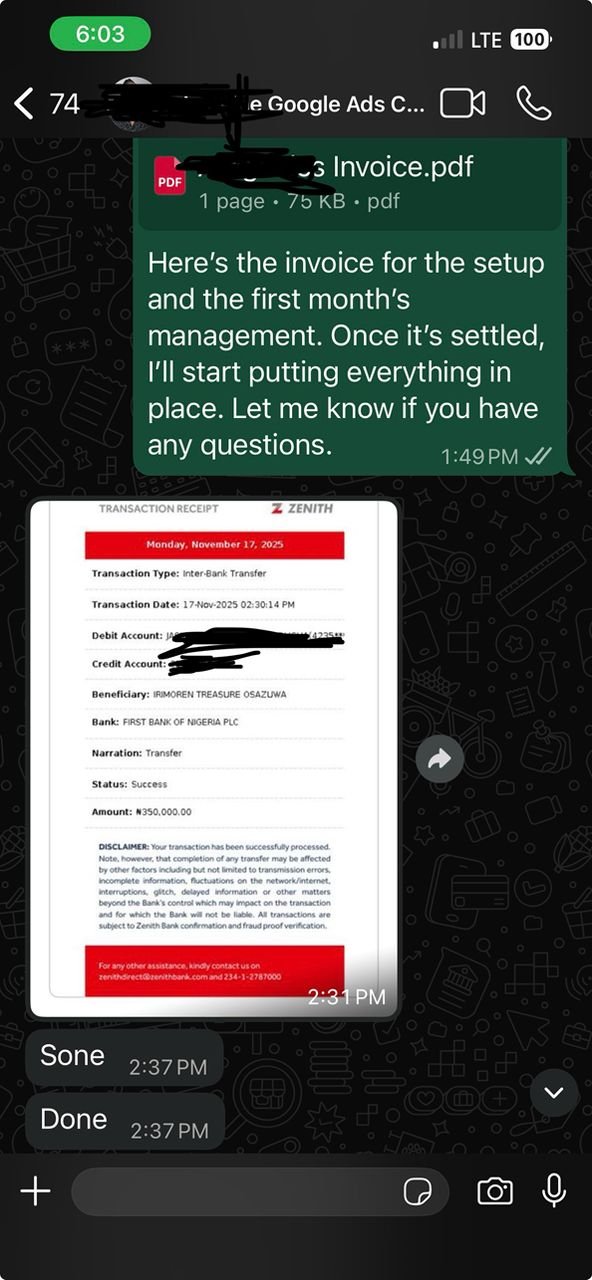 Transaction history showing over one million naira earned in a month